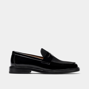 Calum Black Leather Penny Loafers Supportive Fit