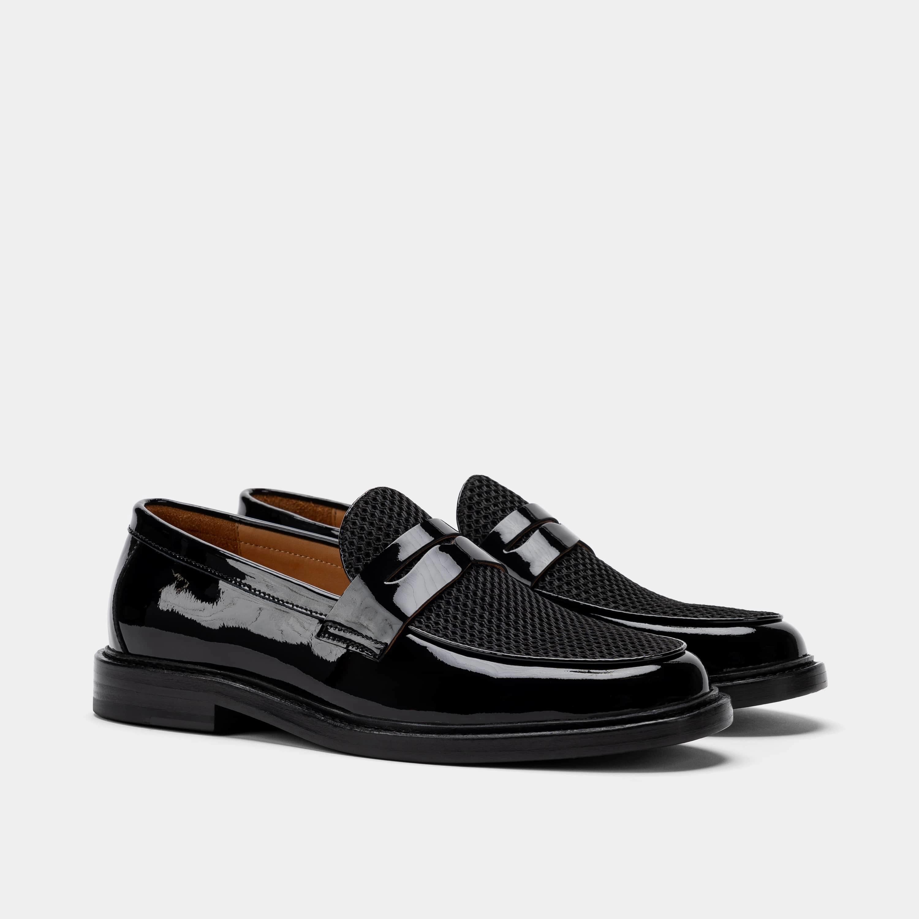 Reliable Comfort Calum Black Leather Penny Loafers