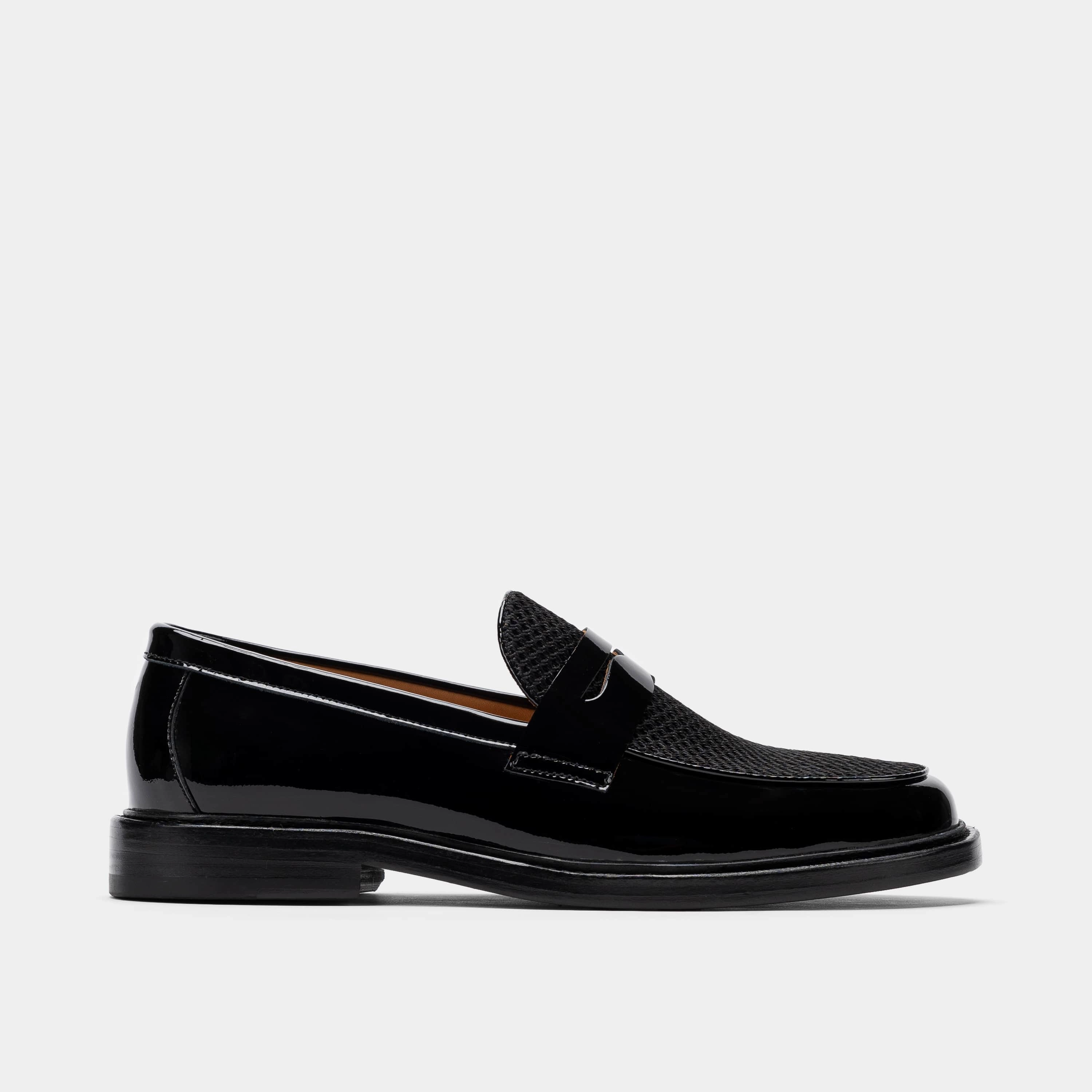 Calum Black Leather Penny Loafers Supportive Fit