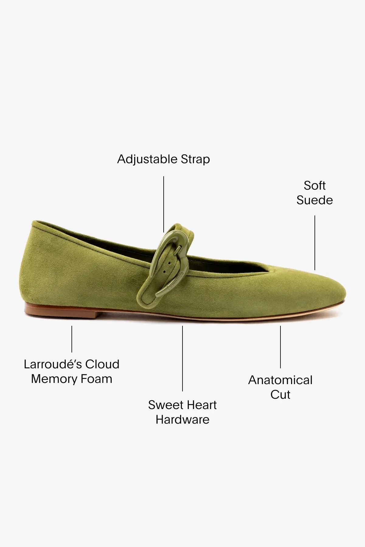 Road-Tested Verona Ballet Flat In Seaweed Suede
