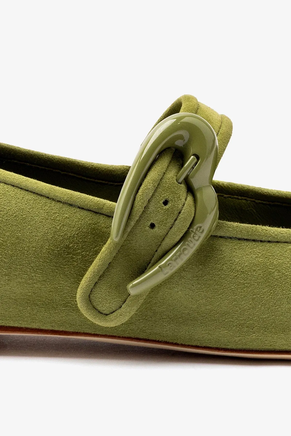 Road-Tested Verona Ballet Flat In Seaweed Suede