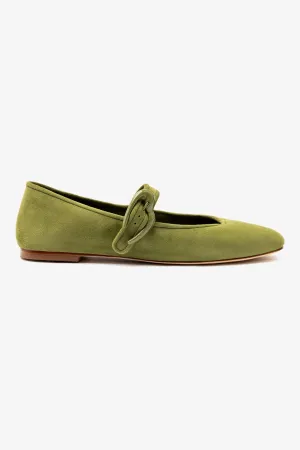 Comfort Wear Shoes All-Terrain Footwear Verona Ballet Flat In Seaweed Suede