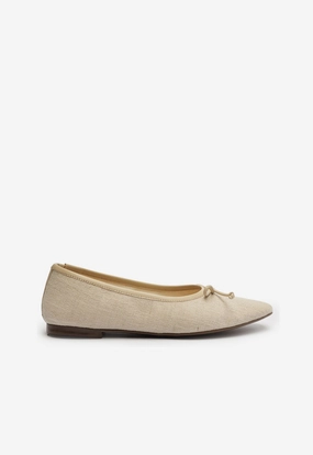 Fashion Comfort Shoes Elegant Look Arissa Beige Linen Ballet Flat