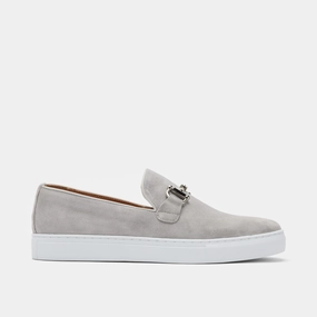 Boardwalk Light Grey Suede Horse-Bit Sneakers Everyday Comfort Orthopedic friendly