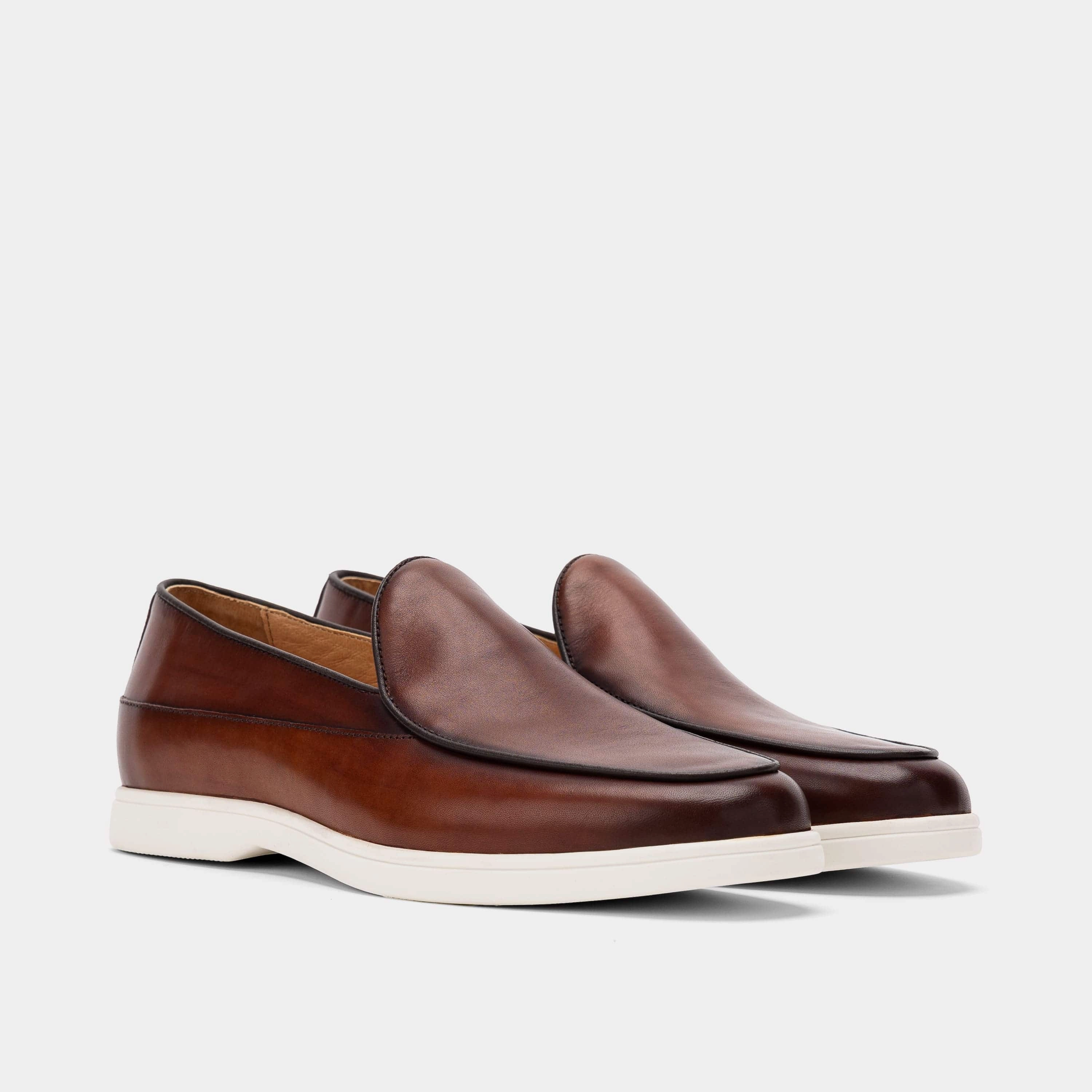 Runway Worthy Alessandro Mahogany Leather Venetian Loafers