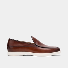 Alessandro Mahogany Leather Venetian Loafers Everyday Comfort