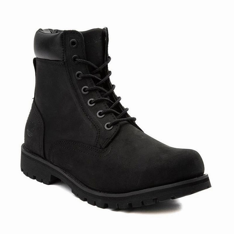 Stylish Option Men's 6" Premium Waterproof Black Nubuck