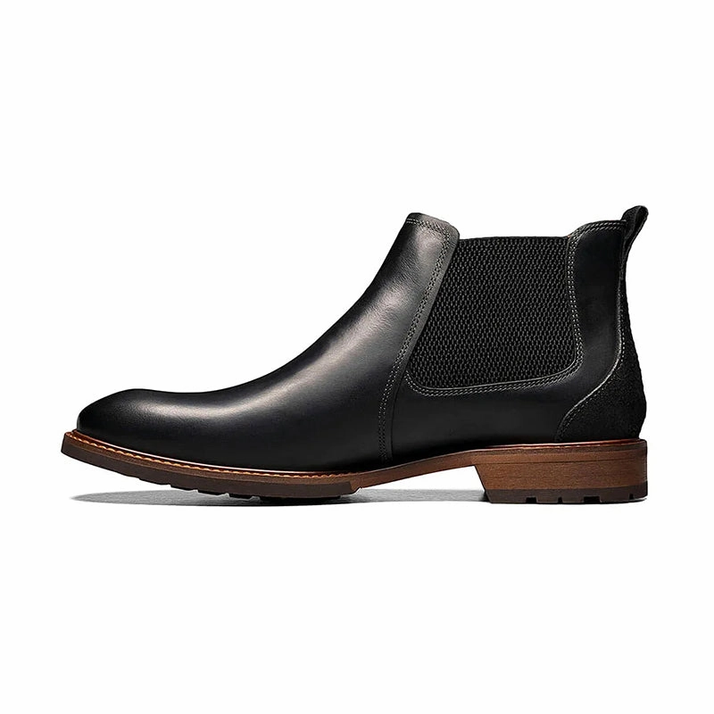 Safety Rated Men's Lodge Plain Toe Black Crazy Horse
