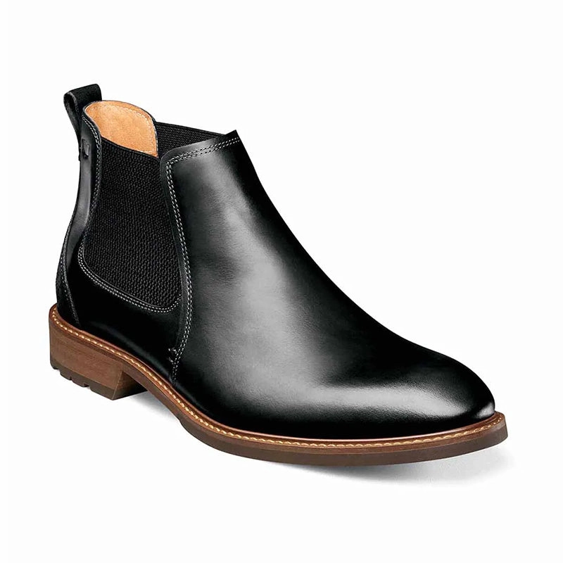 Safety Rated Men's Lodge Plain Toe Black Crazy Horse