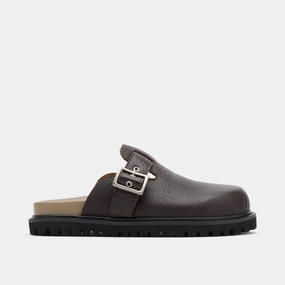 Supportive Walk Airy Feel Shiloh Dark Brown Leather Clogs