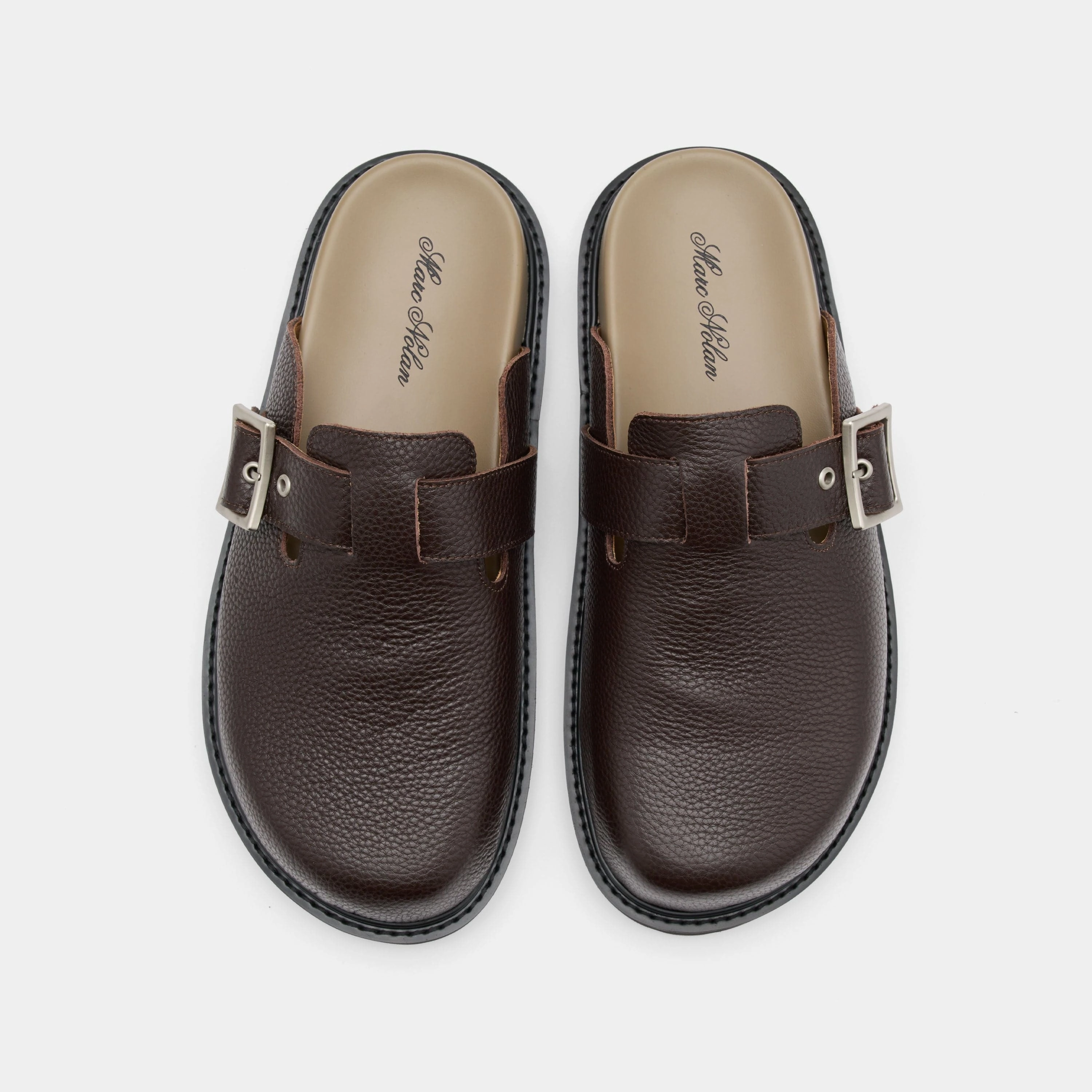 Shiloh Dark Brown Leather Clogs Elegant Fit