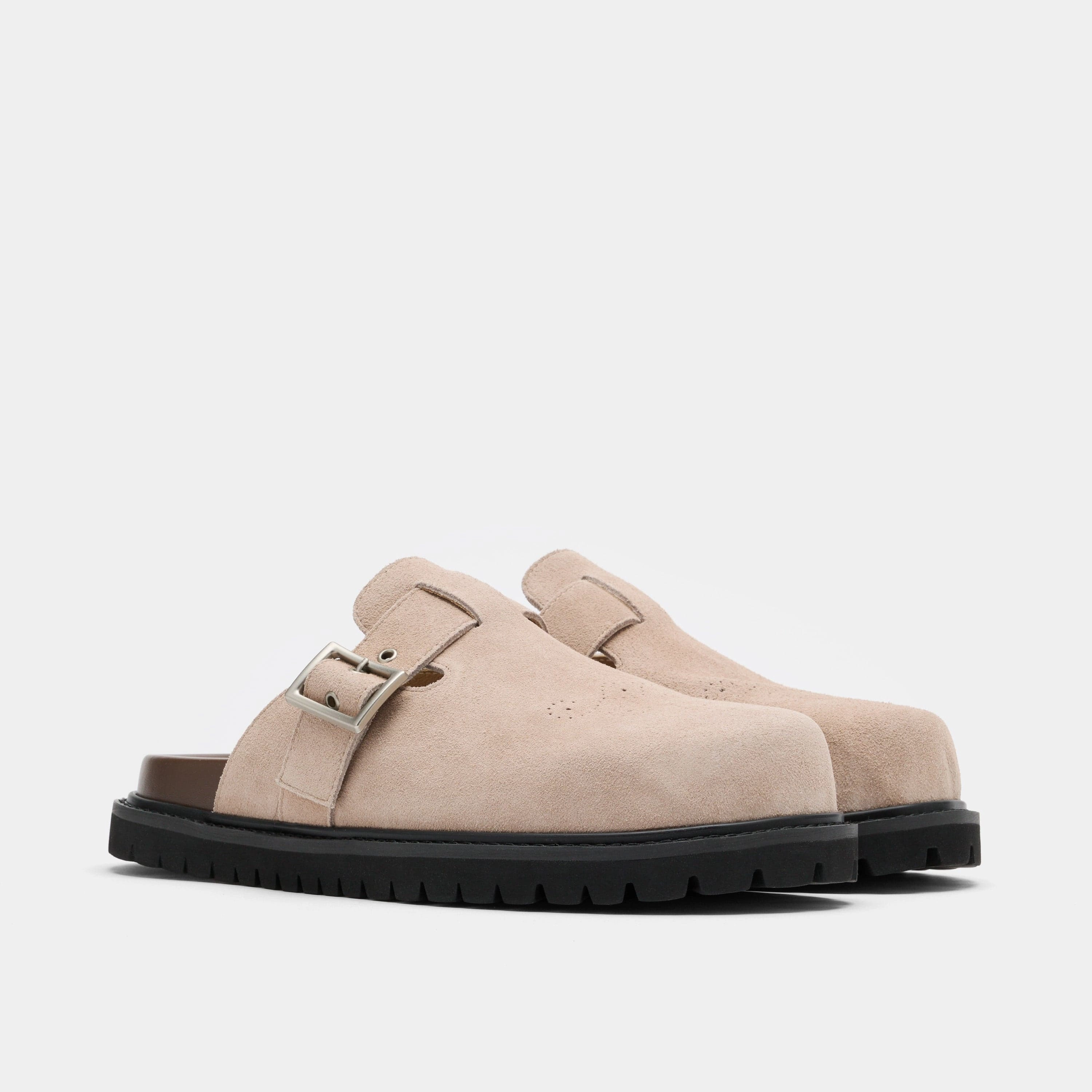 Shiloh Tan Suede Clogs Timeless Fit