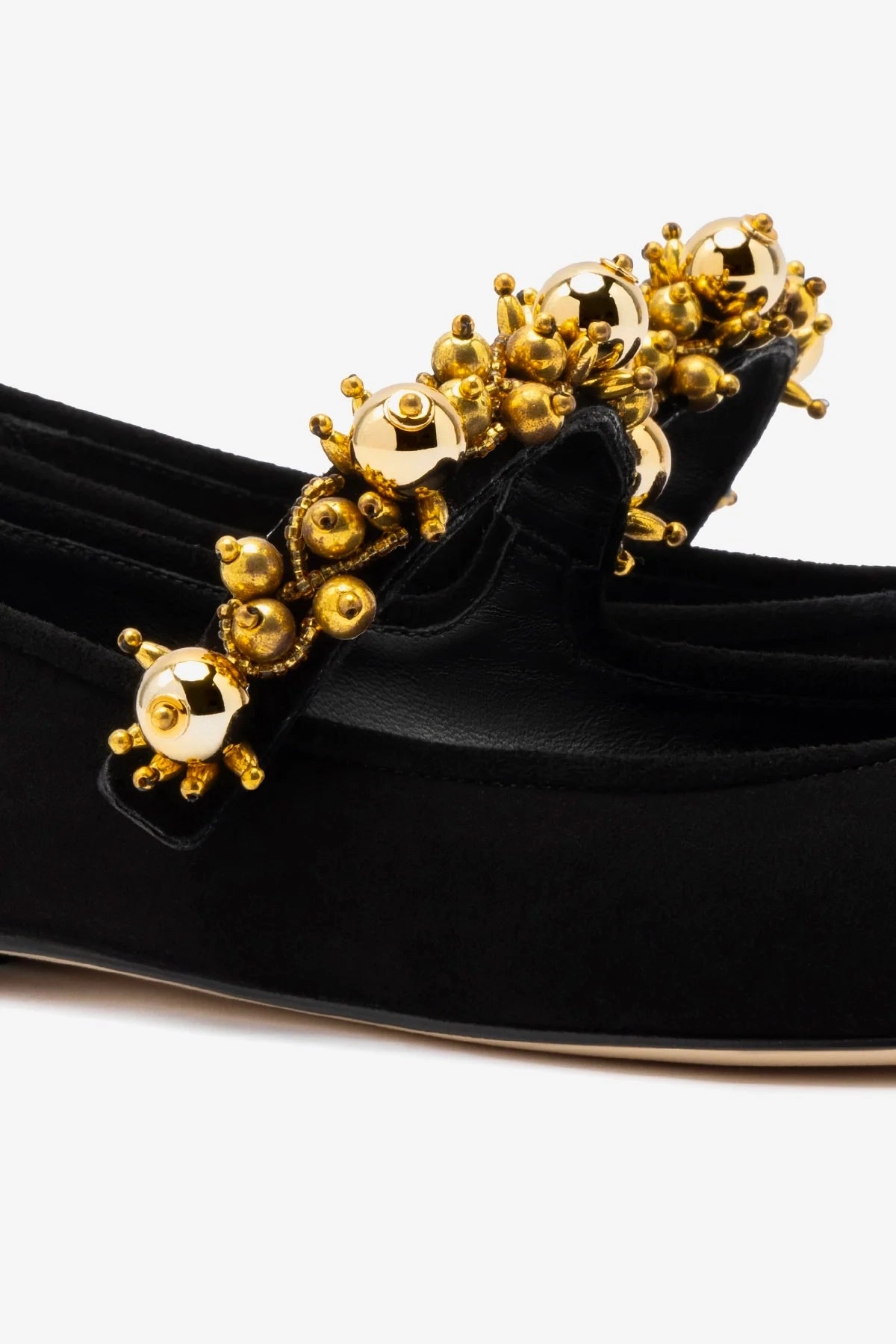 Shock absorption Larroud?? x Libertine Verona In Black Suede and Golden Balls