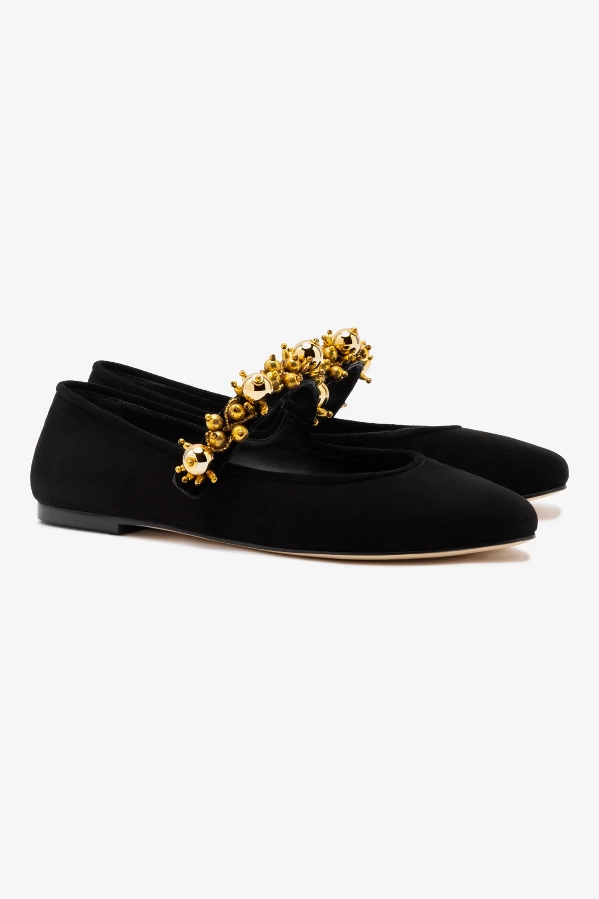 Shock absorption Larroud?? x Libertine Verona In Black Suede and Golden Balls