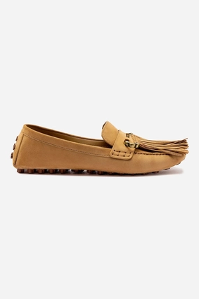 Joy Mocassin In Peanut Suede Heel Cushion Shoes Practical Design