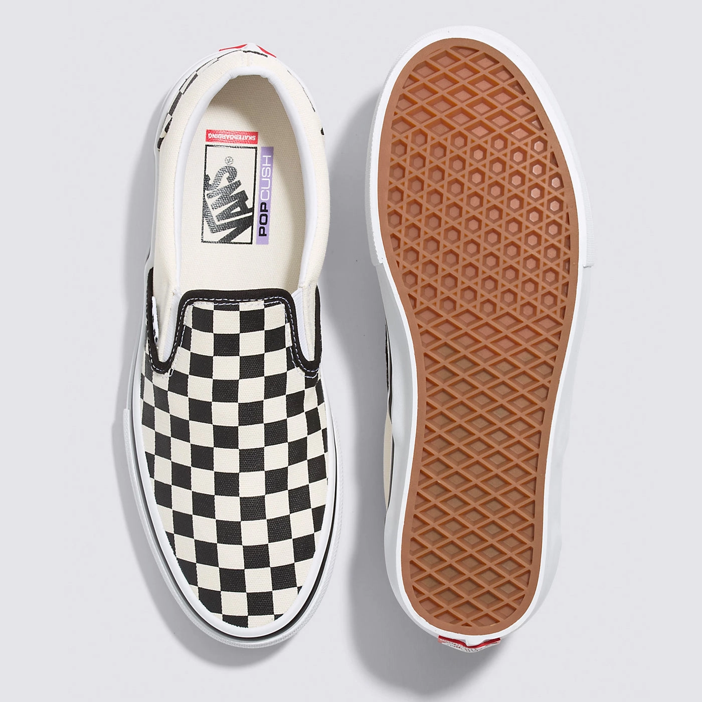 Skate Slip On (Checker Board/Black/White) Toe Force