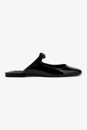 Blair Flat Mule In Black Patent Leather Modern Classic Design