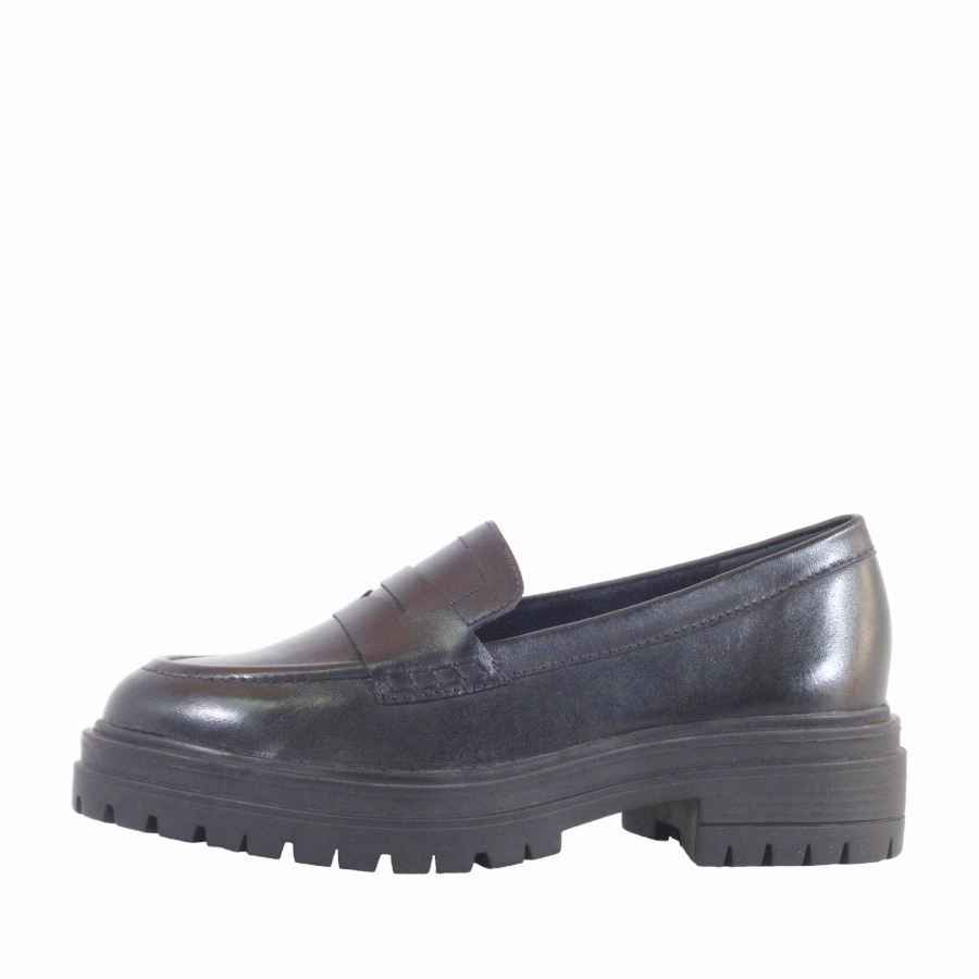 Sleek Construction Giana Lug-Sole Penny Loafers