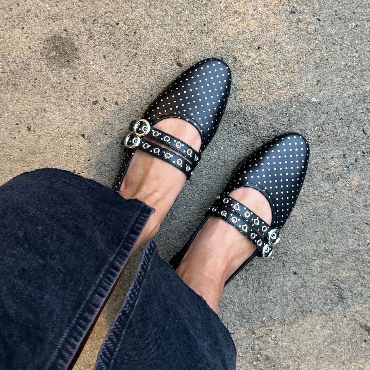 Smart Choice Como 2 Buckle -Dotted Silver