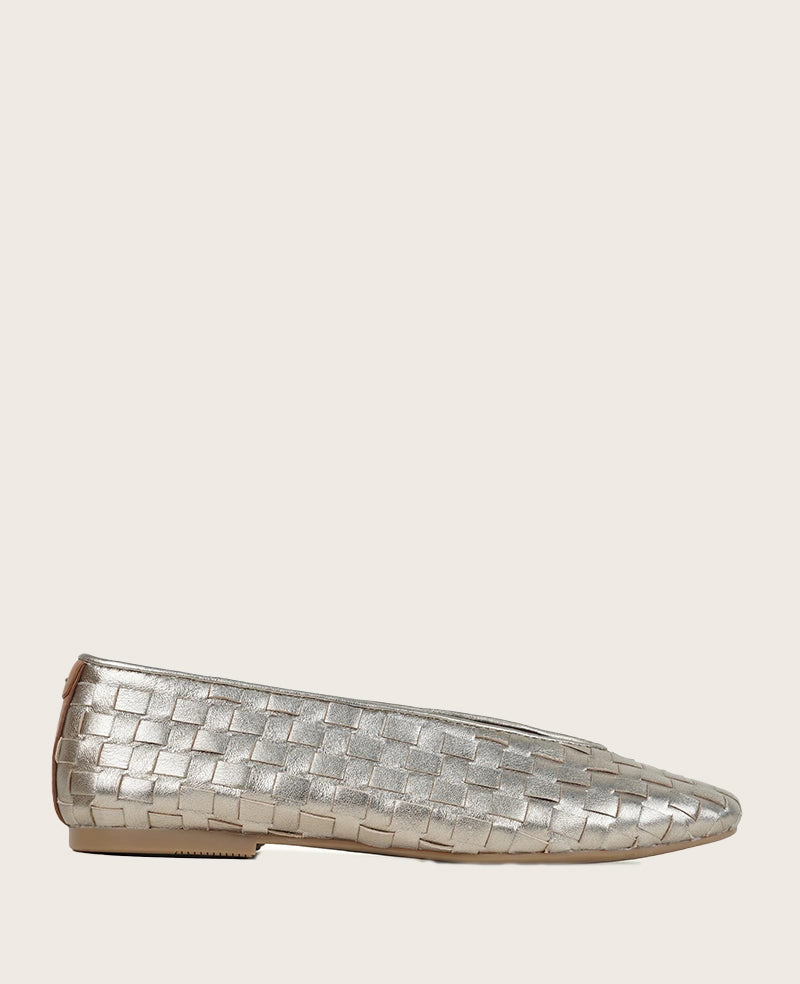 GENTLE SOULS - Willow Woven Leather Flat Practical Fit Effortless Style