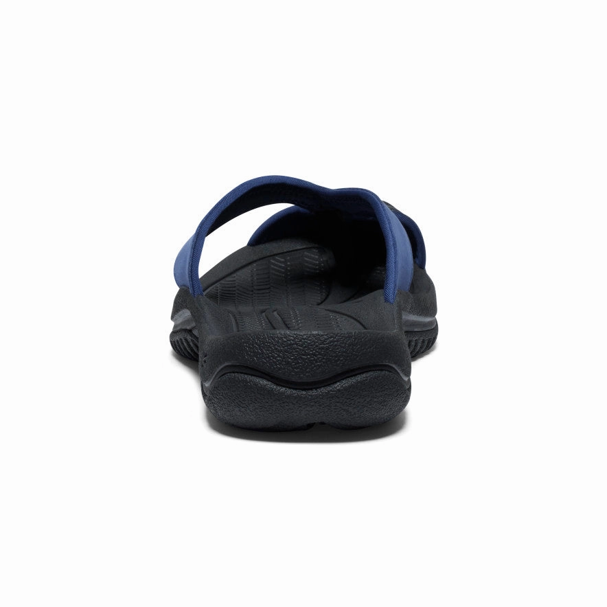 Smart Design Men's Waimea Leather Flip-Flop  |  Naval Academy/Black