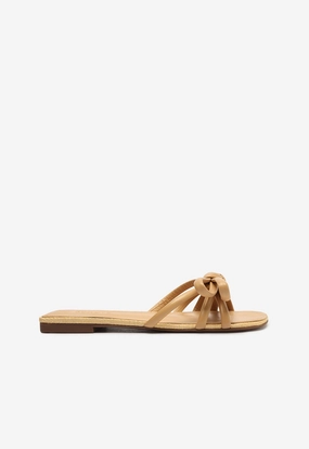 Sleek Finish Blossom Lightwood Flat Sandal