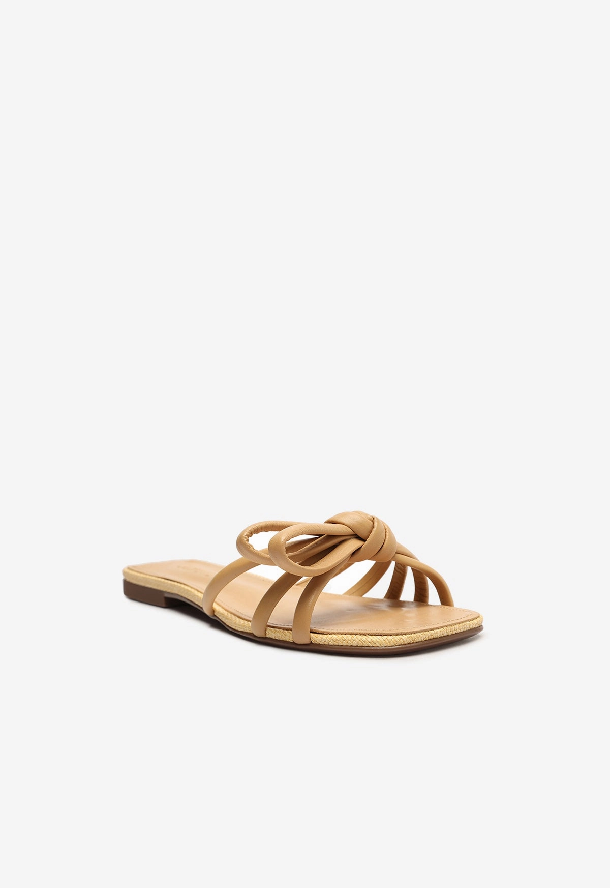 Smooth Lining Blossom Lightwood Flat Sandal