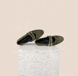 Easy Fit Day-To-Night Shoes Como 2 Buckle - Olive Suede