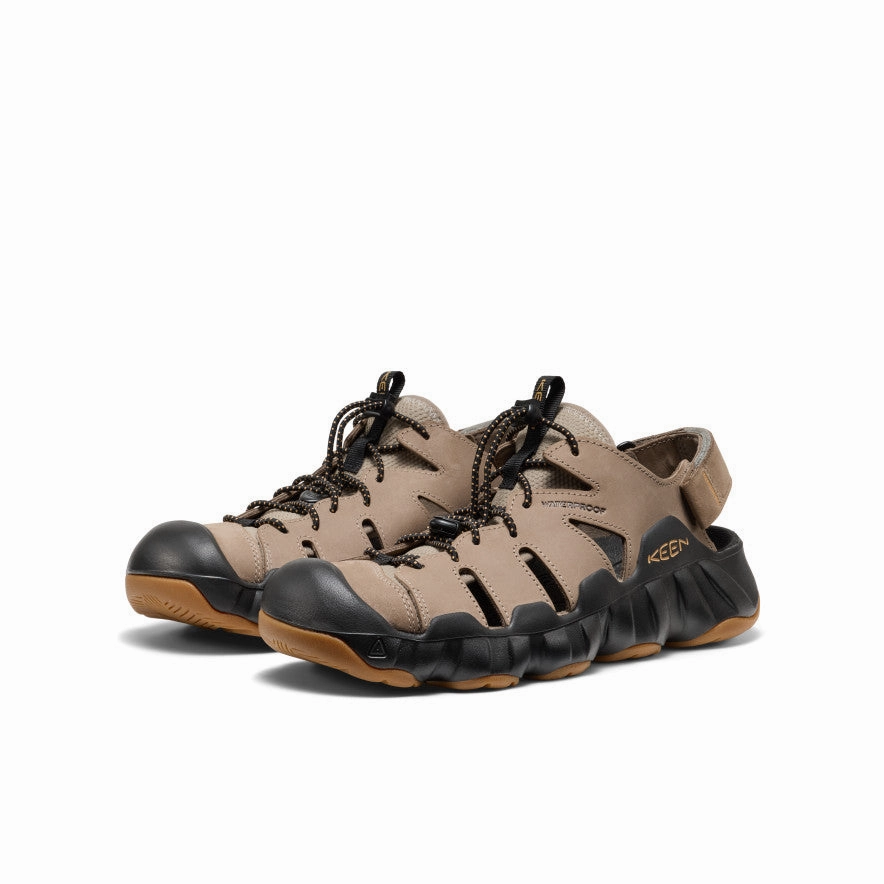 Soft cushion Men's Hyperport Fisherman Leather Sandal  |  Brindle/Oak Buff
