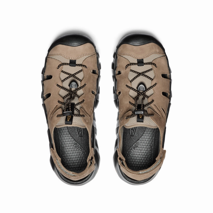 Soft cushion Men's Hyperport Fisherman Leather Sandal  |  Brindle/Oak Buff