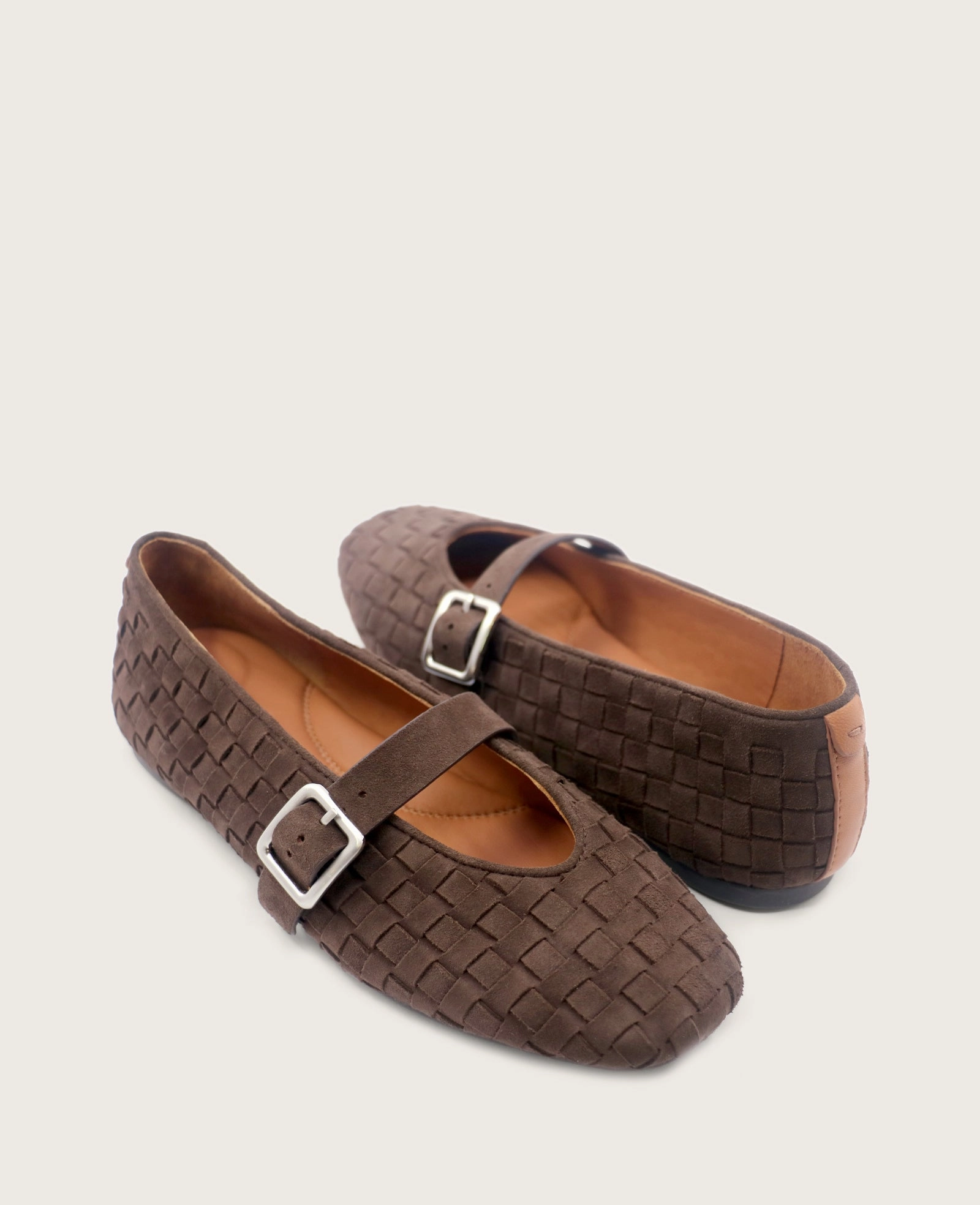 Soft Cushioning GENTLE SOULS - Winifred Suede Woven Mary Jane Flat