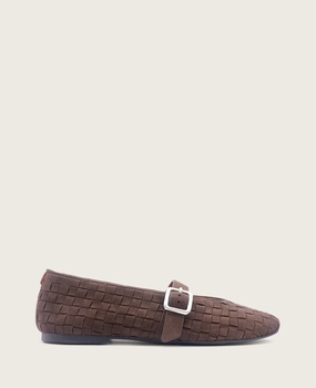 GENTLE SOULS - Winifred Suede Woven Mary Jane Flat Cozy Feel Footwear All-Purpose Shoes