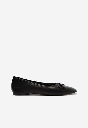 Comfort Wear Shoes Versatile Design Arissa Black Leather Ballet Flat