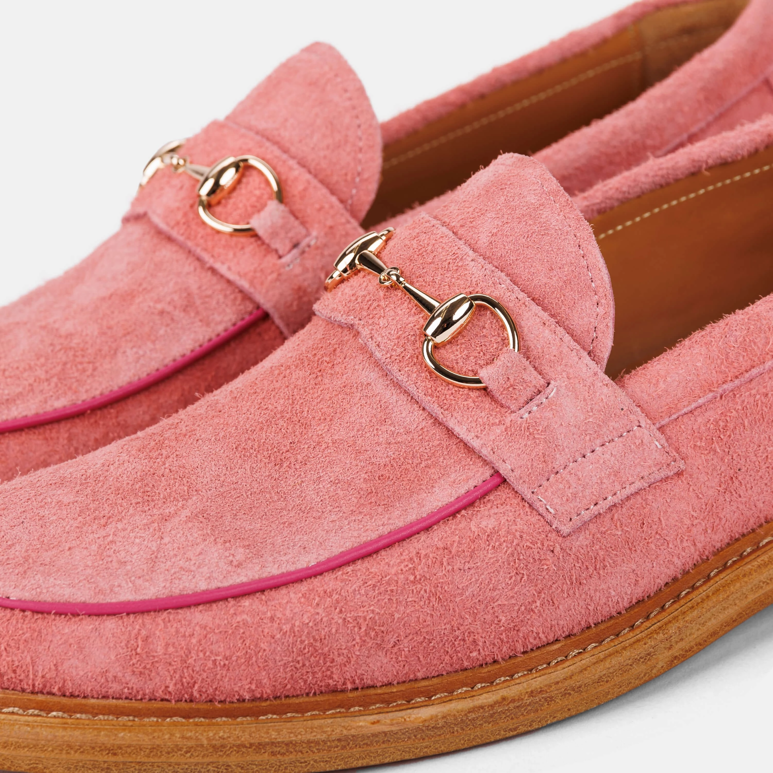 Soft Material Boardwalk Rouge Suede Horse-Bit Loafers
