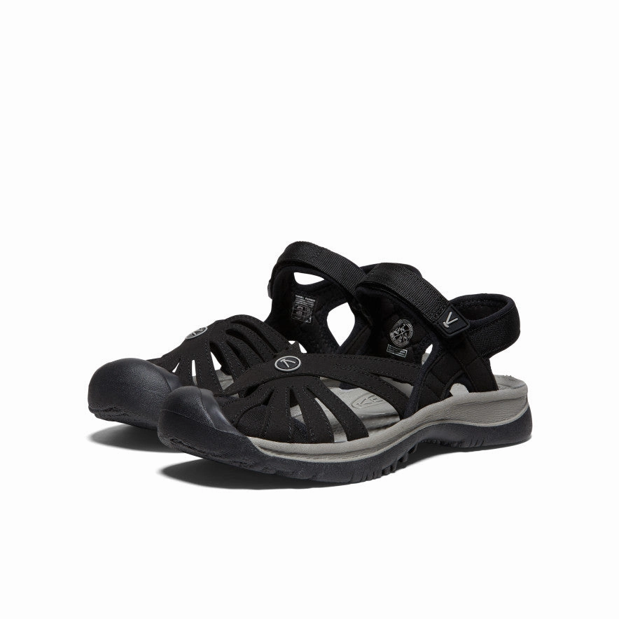 Soft Motion Women's Rose Sandal  |  Black/Neutral Gray