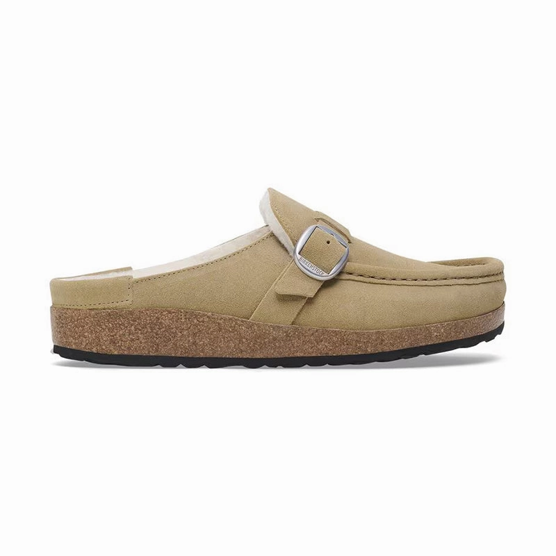 Soft Padding Layer Women's Buckley Shearling Narrow Taupe/Natural Suede