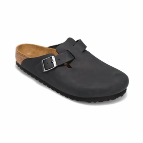Women's Boston Black Oiled Leather Sturdy Build Sunny Walk