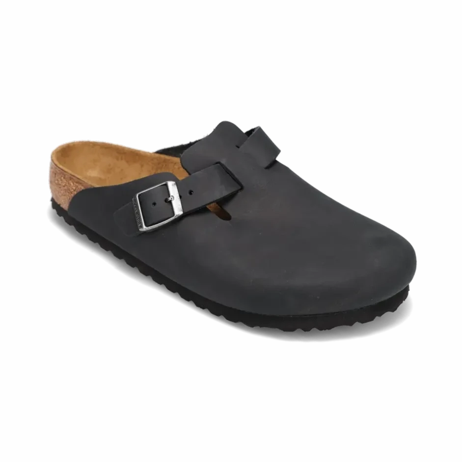 Women's Boston Black Oiled Leather Sturdy Build Sunny Walk