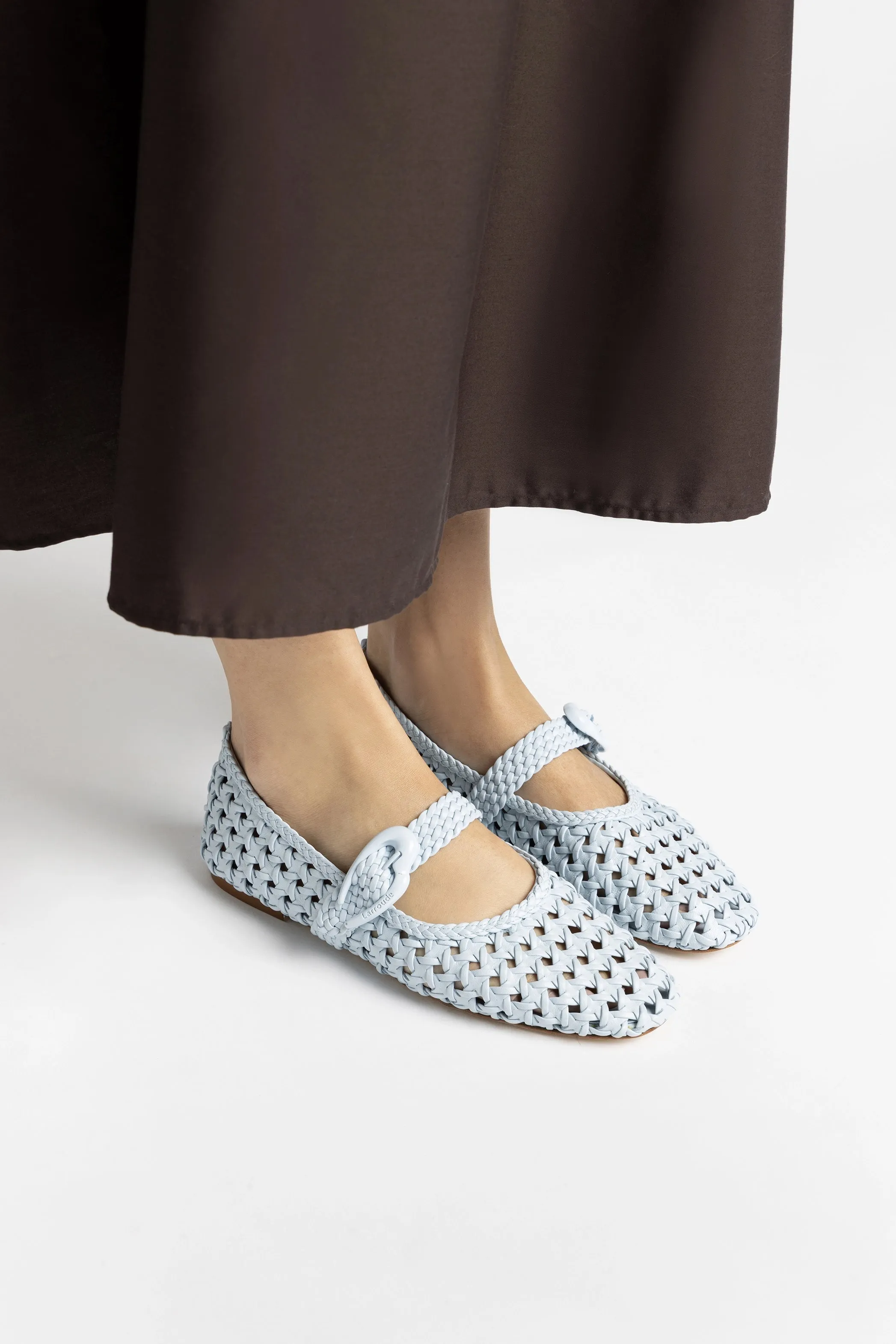 Step Lightly Verona Macrame Ballet Flat In Maya Leather
