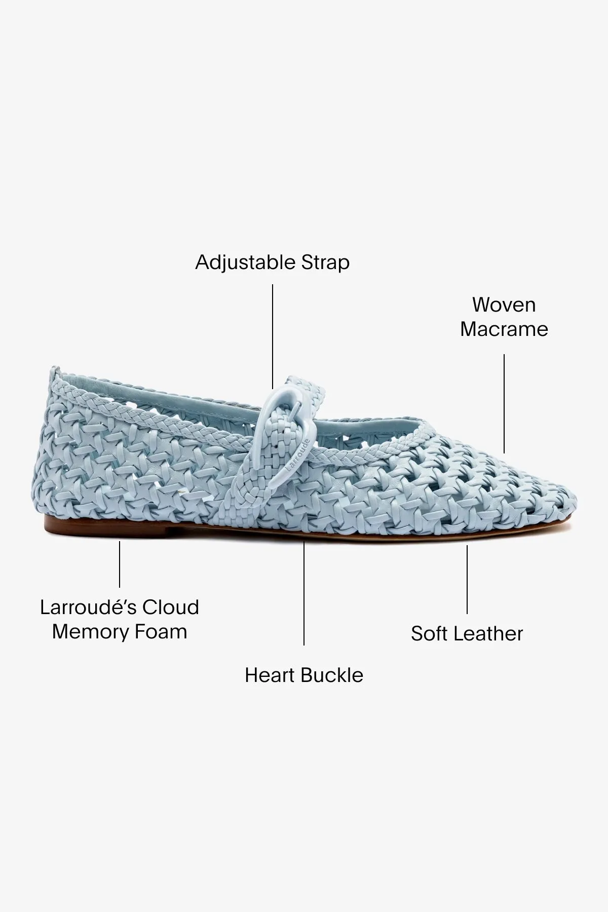 Step Lightly Verona Macrame Ballet Flat In Maya Leather