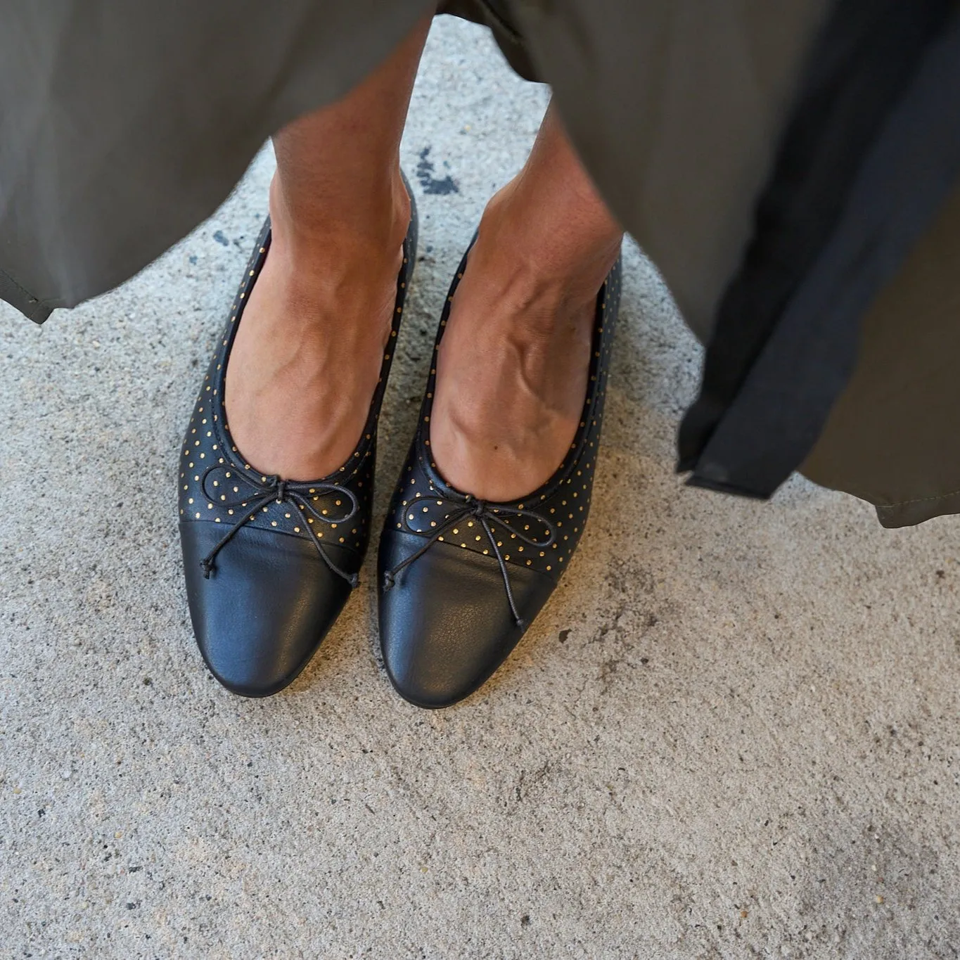 Step Soft Como - Dotted Gold/Black Leather
