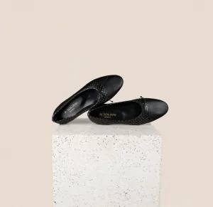 Como - Dotted Gold/Black Leather Versatile Cushion Light Step Footwear