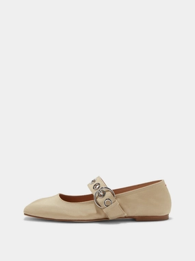Cozy Design Business Casual Shoes Uma Eyelet Grosgrain Mary-Jane Flats