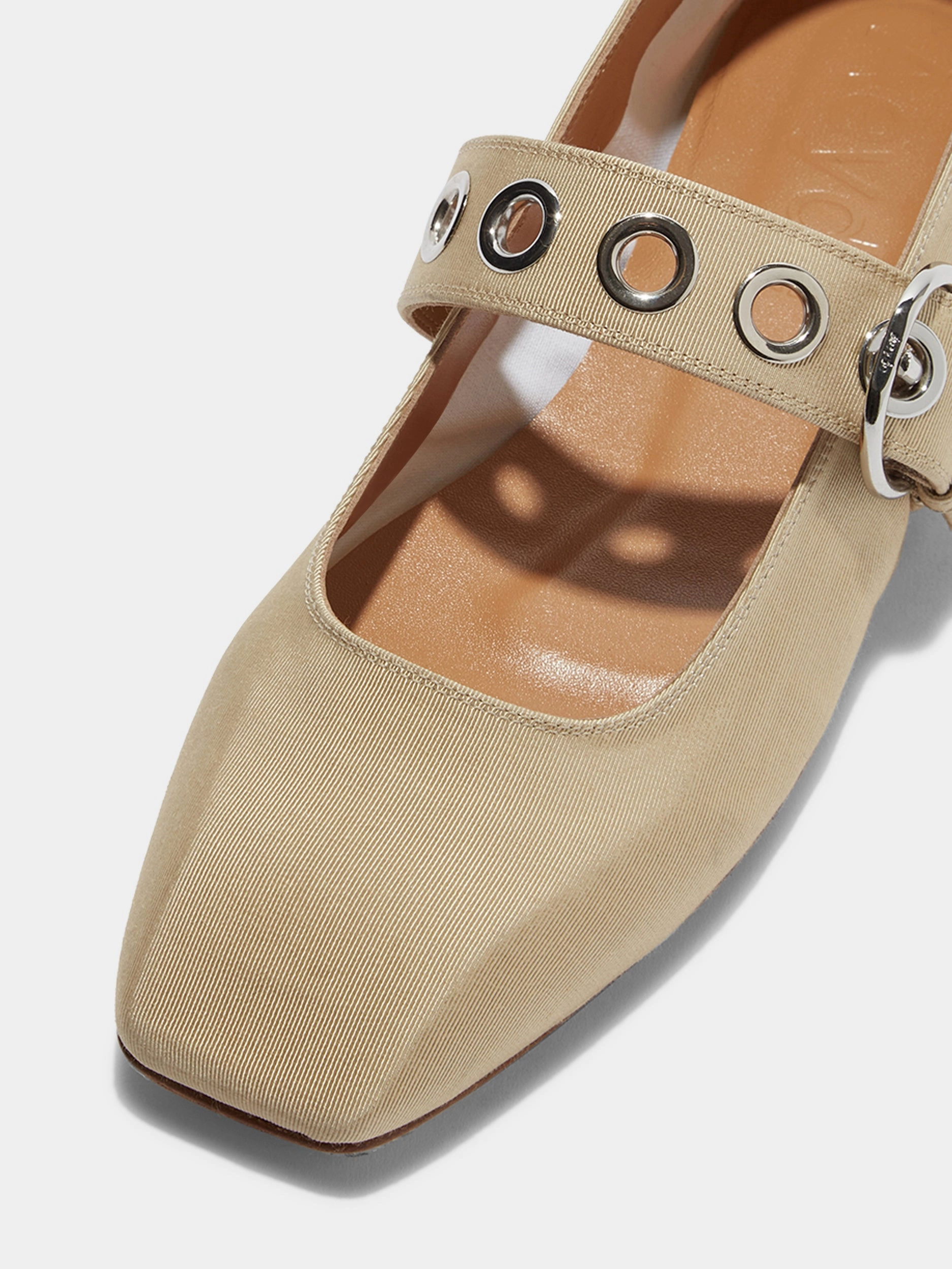 Step Lightly Uma Eyelet Grosgrain Mary-Jane Flats