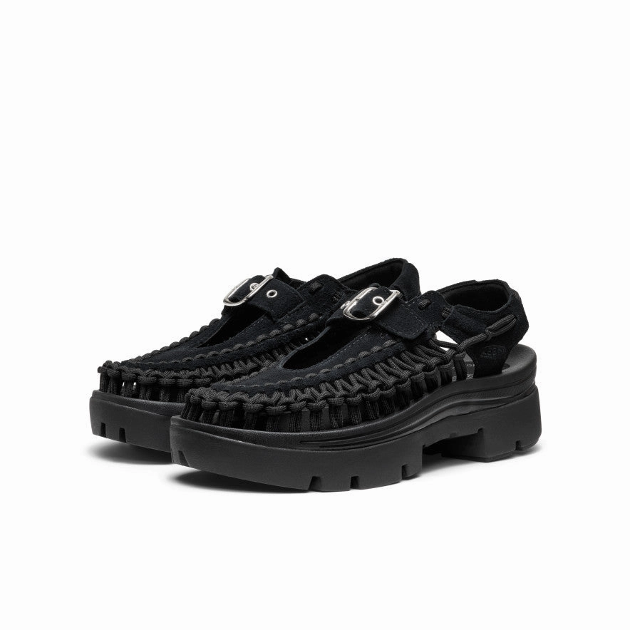 Street Ready All Gender UNEEK PLT Mary Jane Sneaker  |  Black/Black