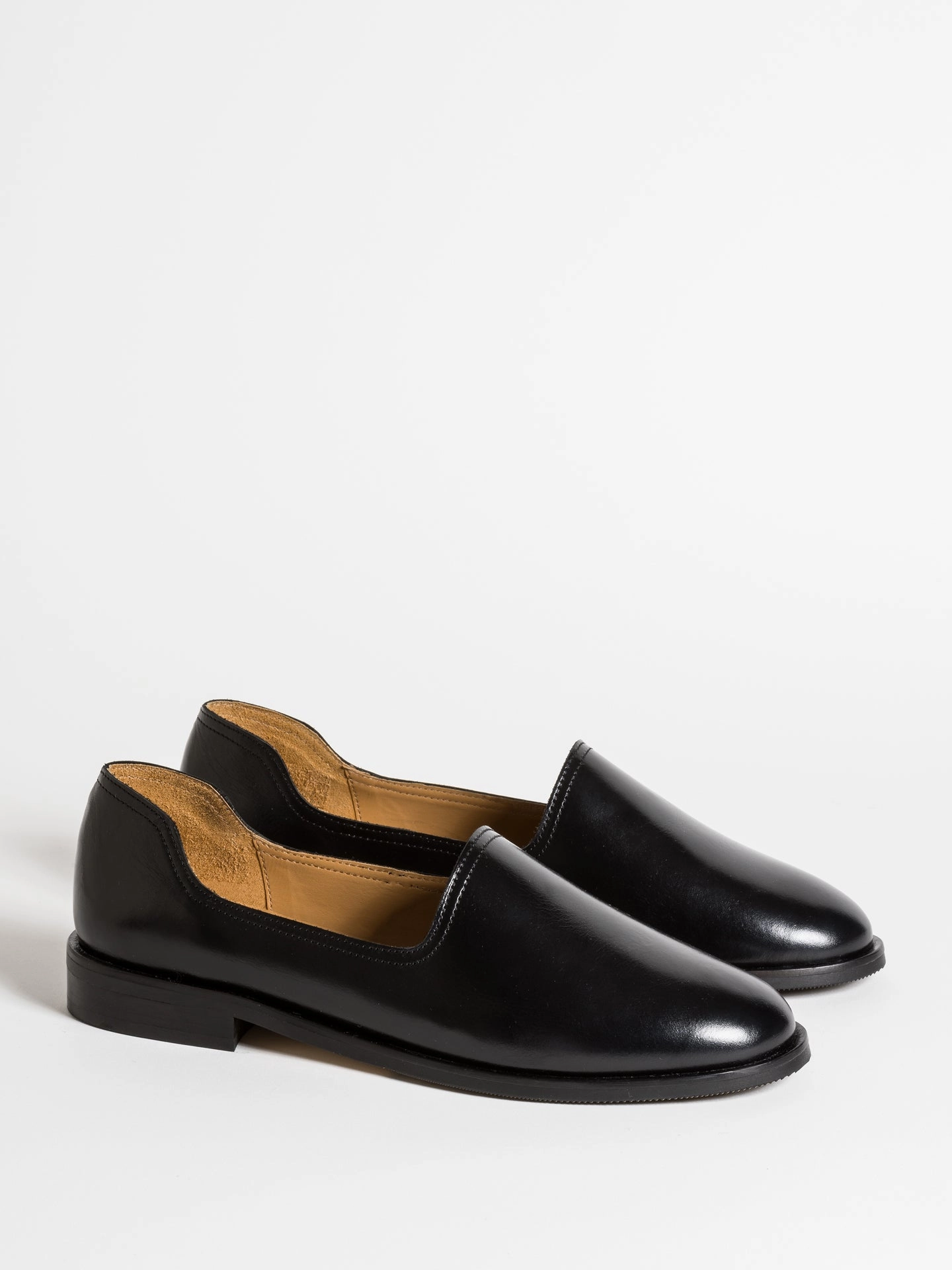 SLIM BLACK LEATHER Non-Slip Outsole