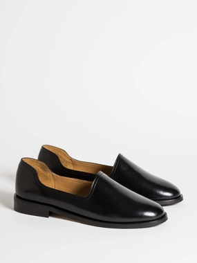 SLIM BLACK LEATHER Non-Slip Outsole