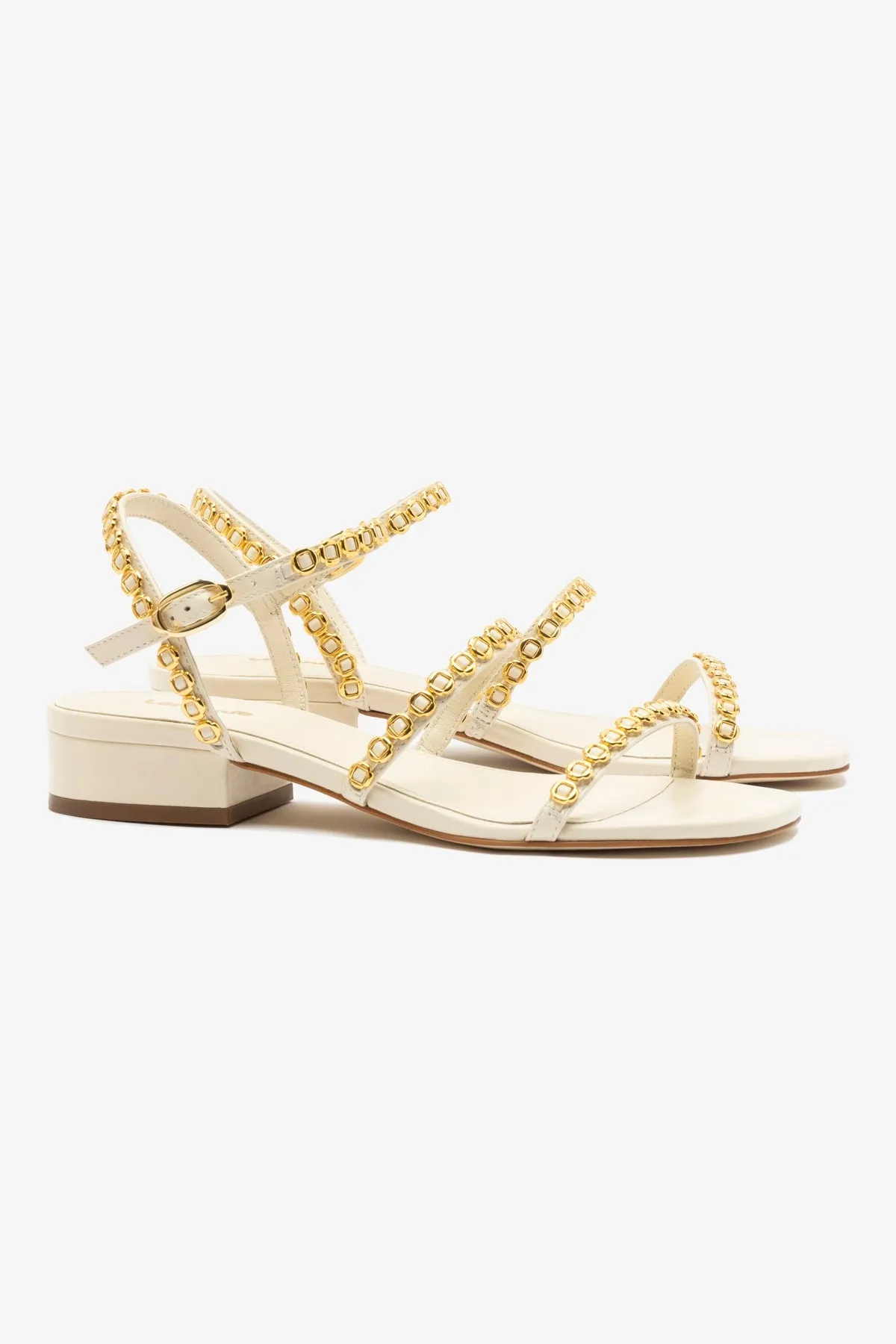 Style Ready Milanina Flat Sandal In Ivory Leather