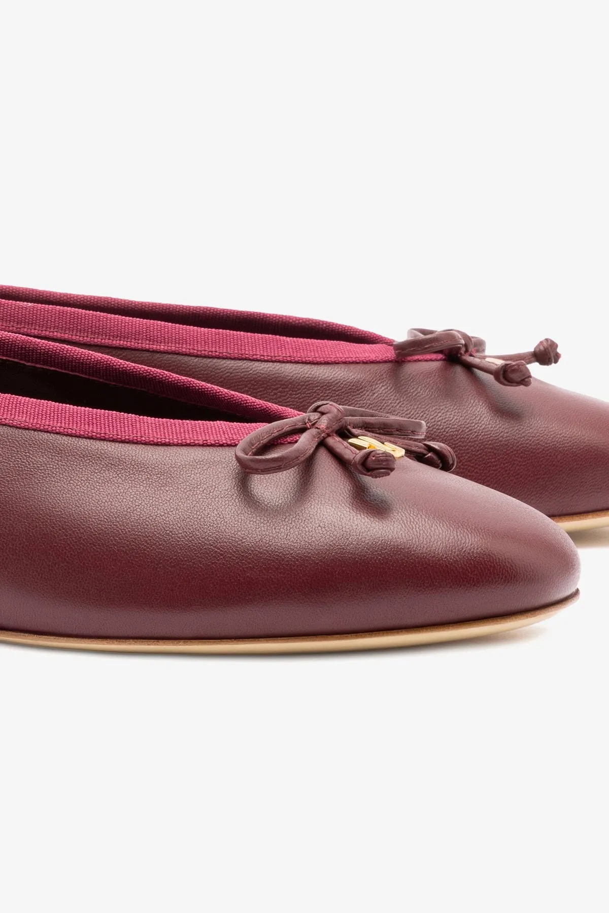 Style Step Pavlova Ballet Flat In Burgundy Leather