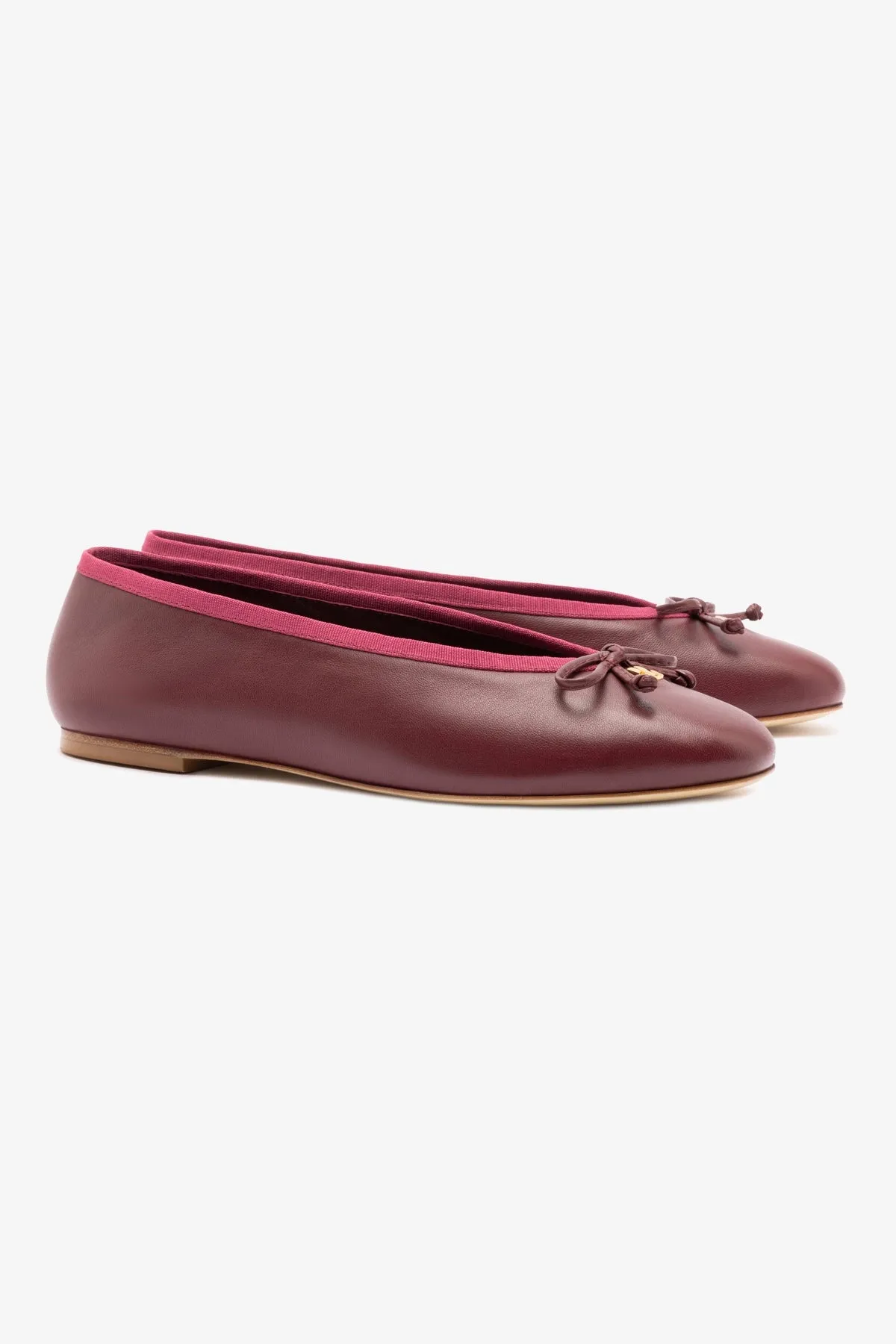 Style Step Pavlova Ballet Flat In Burgundy Leather